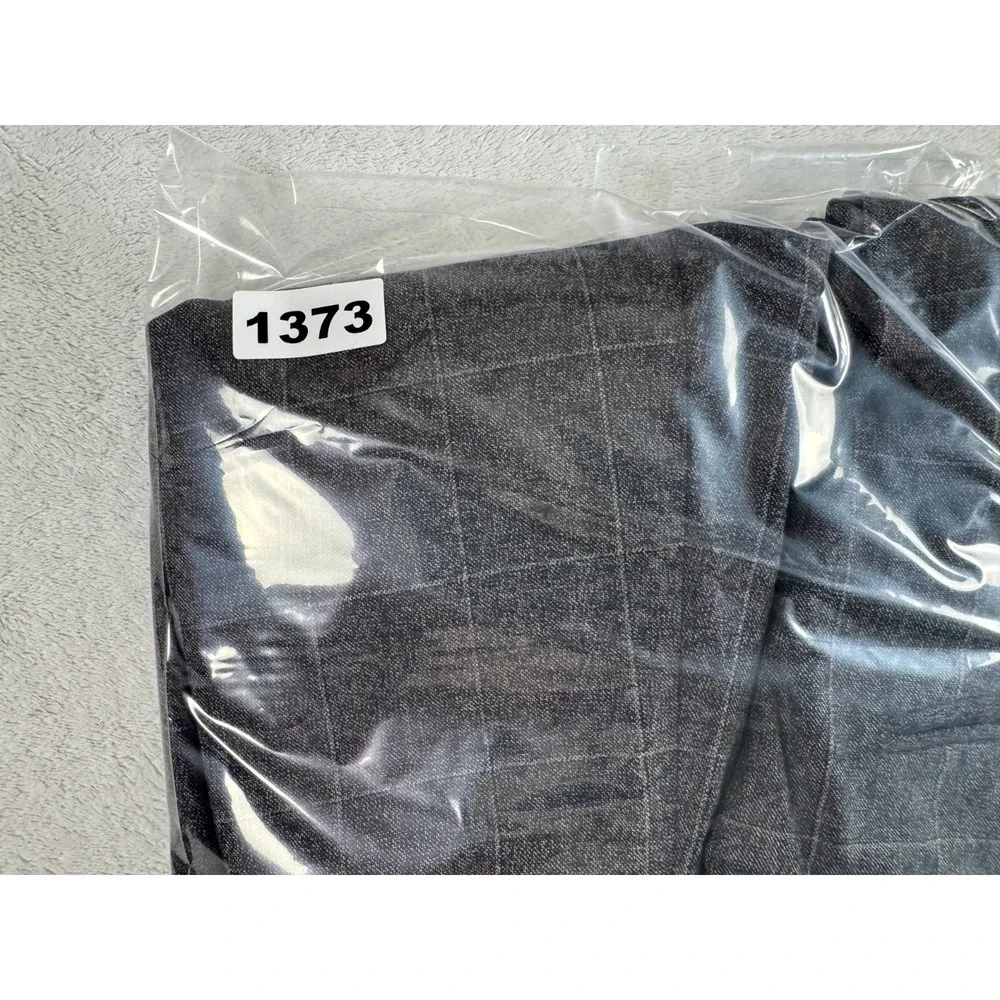 Banana Republic Wool Dress Pants Mens 33x32 Gray Check Slim Fit Workwear